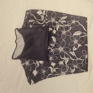 Light Purple Pajama Set Hawaiian Flowers